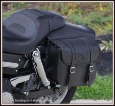 Borsa Laterale IN Cuoio Teschio Cranio - Moto Custom Harley Shadow Virago