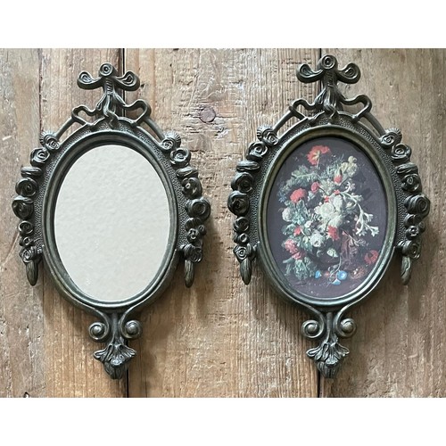 Coppia specchi ovali - , decorati