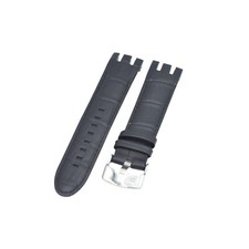 Cinturino orologio in pelle nera 21 mm per Swatch Irony retrogrado YRB402