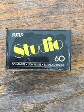 Nastro audiocassetta vintage AMP Studio 60 vuoto, NUOVO SIGILLATO in fabbrica