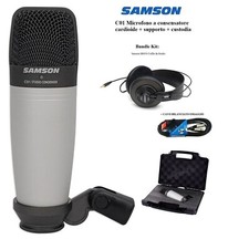 SAMSON C01 MICROFONO A CONDENSATORE + SAMSON SR850 CUFFIA MONITOR + CAVO OMAGGIO
