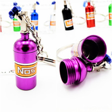 PORTACHIAVI Auto Bombola NOS Turbo CONTENITORE Pillole Metallo Viola IDEA REGALO