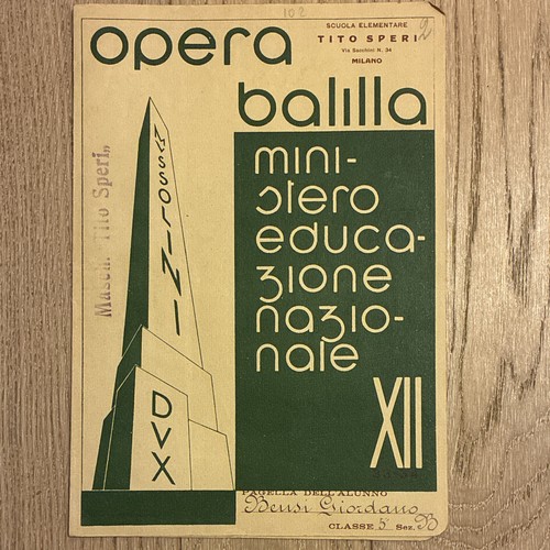 Opera balilla pagella - opera,