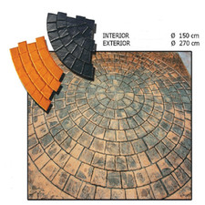 Stampo Pavimenti Stampato Cemento " STAMPO SAMPIETRINO CIRCOLARE  DIAM.150 CM"