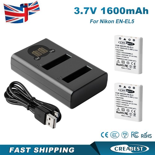 Batteria 1600mah el5 - en-el5, +