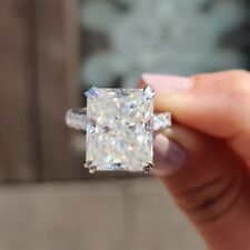 RARO Anello Solitario 6,40 Ct Certificato Bianco Fuori Trattato Diamante in Argento 925