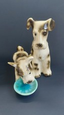 1930 ETRURIA Colle di Val D'Elsa SI CERAMICA FOX TERRIERS CANI EPIGONO LENCI