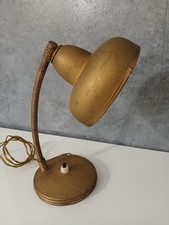 Antica Lampada da Tavolo in Metallo Color Ottone Dorata Vintage Modernariato