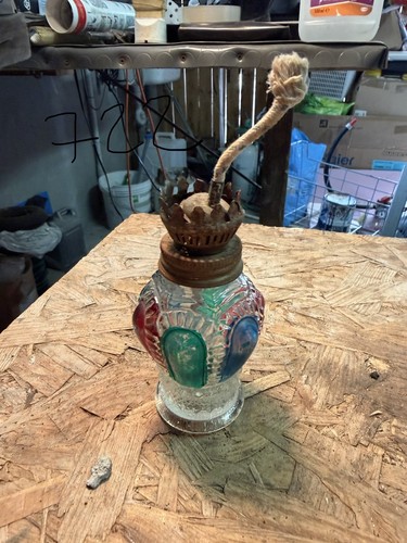 Antica lampada olio vetro - lampada, a