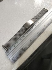 Bracciale Acciaio Inox Vintage Anni 60 70 Maglia Mesh / Milano Attacco 16mm 