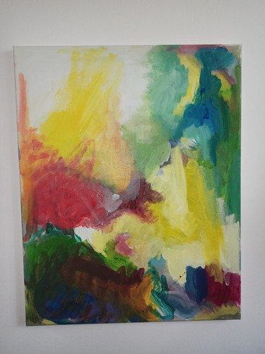 Quadro astratto dipinto mano - dipinto,