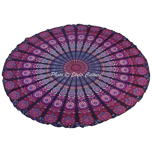 Tovaglia rotonda etnica viola