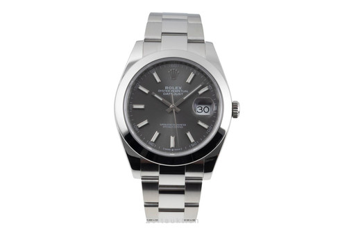 Rolex datejust grey dial - datejust, 41