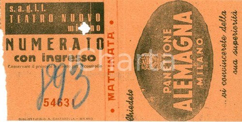 1950 milano biglietto teatro - 1950,