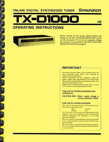 Pioneer d1000 - pioneer, tx-d1000