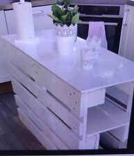 Tavolo con Pallet Bancali EPAL arredamento 120x50 bianco o colorato piano chiuso