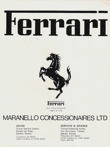 Ferrari range 1980 uk - ferrari, 1980-81