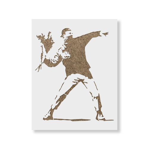 Stencil banksy lanciatore - stencil,