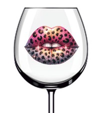 12x Adesivo Vinile Leopardato Colorato Labbra Decalcomania Vassoio Bicchiere Vino Bottiglia Van