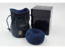 Harry Winston Pochette Gioielli Vera Pelle N°591 Blu + Controscatola Elegante