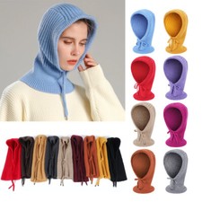Balaclava IN Lana Maglia Donna Cappello Casco Coif Cappuccio Sciarpa Sci Caldo C