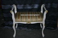 DORMOUSE PANCHETTA DIVANETTO INGRESSO CAMERA DA LETTO BIANCO PATINATO E ORO