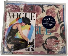 borsa mare in cotone Tote Bag Vogue Italia Summer 2025 Pink + rivista Limited Ed