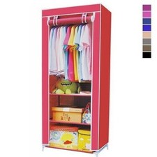ARMADIO GUARDAROBA IN TESSUTO APPENDIABITI + 3 RIPIANI SCAFFALE SALVASPAZIO TNT