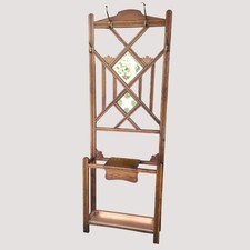 APPENDIABITI CON PORTA OMBRELLI A PARETE IN LEGNO DI PRIMO 900 DECO LIBERTY