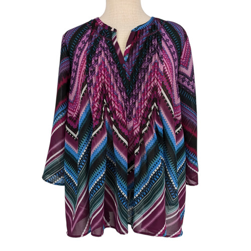 Roamans boho aztec tunica top - boho,