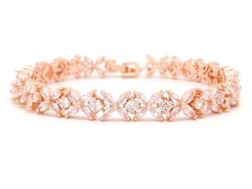 Bracciale gemme bianche fiore