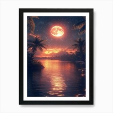 Full Moon Over Water 4 Art