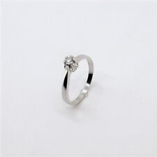 SOLITARIO CON ZIRCONE IN ARGENTO 925 RODIATO IN ORO BIANCO 18 KT