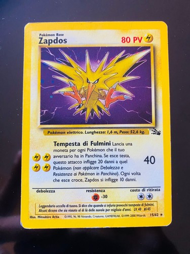 Carta pokémon zapdos 62 - pokémon,