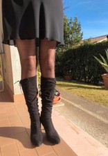 Stivali Strategia neri scamosciati elasticizzati n. 37,5