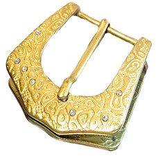 Fibbia di ricambio per cintura da donna colore oro di 4 cm altezza rettangolare