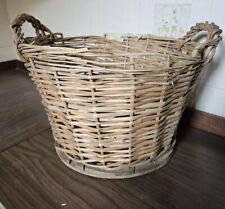 Base in legno E Cesto di Vimini Per Damigiana 15 Litri Porta Legna Cesta 