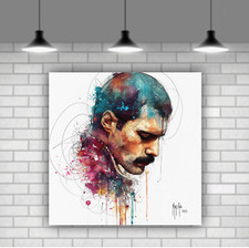Stampa artistica da parete su tela Freddie Mercury stampata Patrice Murciano decorazione colorata