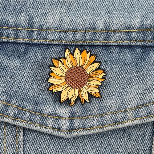 Sunflower brooch pin - sunflower,