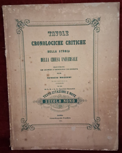 Tavole cronologiche critiche - tavole,