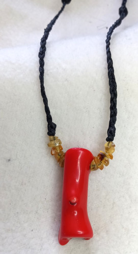Corallo rosso con perline - rosso,