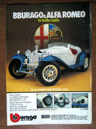 Pubblicita burago alfa - pubblicita, romeo