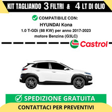 Tagliando per HYUNDAI Kona 1.0 T-GDi 88 kw Benzina 2017-2023 - 4 Lt di CASTRO...