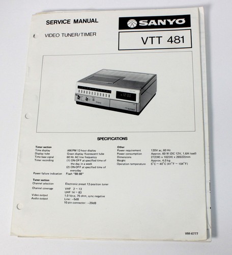 Manuale servizio sanyo - sanyo, vtt