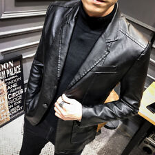 Uomo Giacca Pelle Elegante