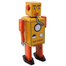 Robot Robot Lilliput giallo arancione robot in latta