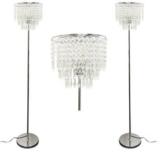 Set 2 lampade da terra cromate