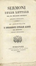 MISSIRINI Melchiorre. SERMONI SULLE LETTERE.4^edizione. Firenze, Ciardetti, 1835