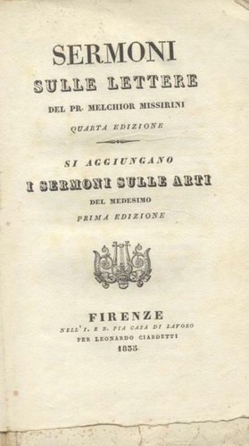 Missirini melchiorre sermoni - missirini, melchiorre.