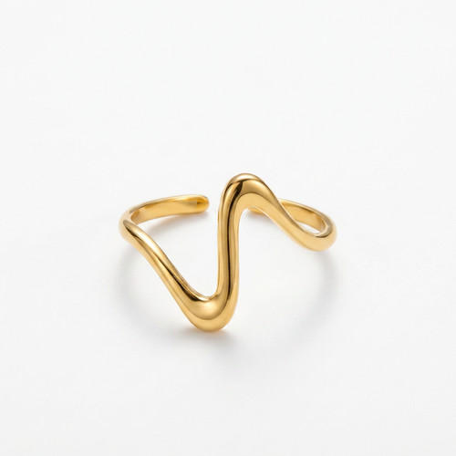 Anello onda oro regolabile - oro,
